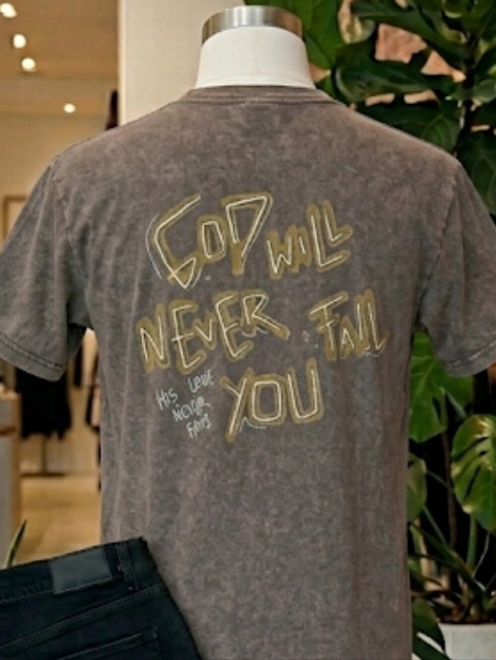 NWT Aesthetic God Will Never Fail You Mineral Wash T-Shirt XL